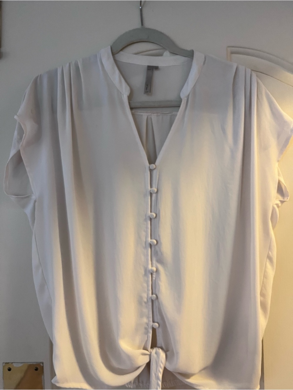 Nordstrom Cream Button-Front Blouse